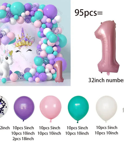 Feiere mit Einhorn Regenbogen Ballons!