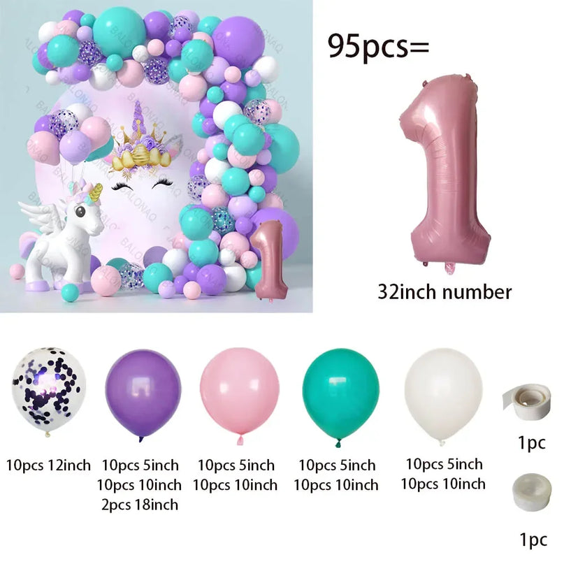 Feiere mit Einhorn Regenbogen Ballons!