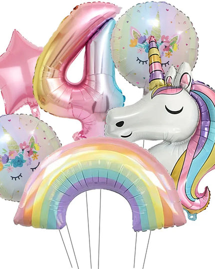 Dein strahlender Einhorn Regenbogen Ballon!