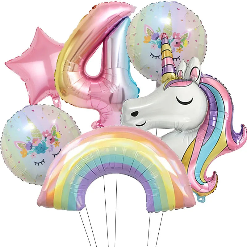 Dein strahlender Einhorn Regenbogen Ballon!