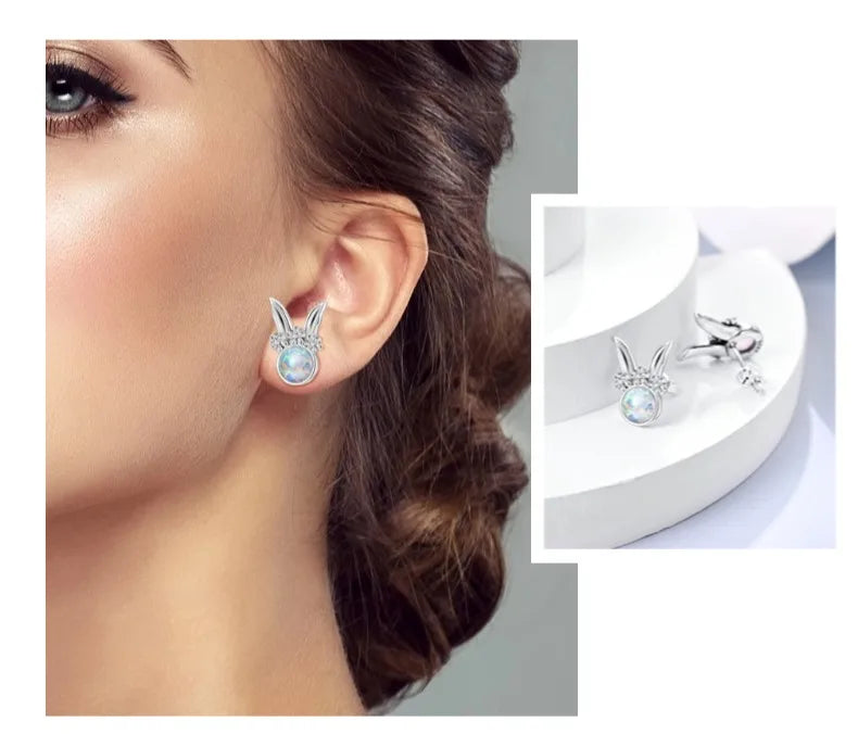 Niedliche Einhorn Ohrringe mit blauen Augen!