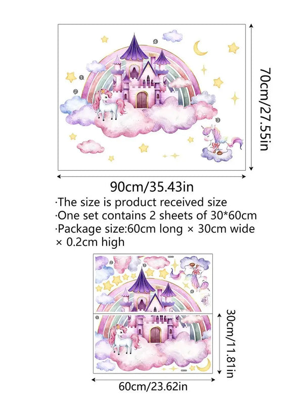 Dein zauberhaftes Einhorn Wandtattoo Schloss!