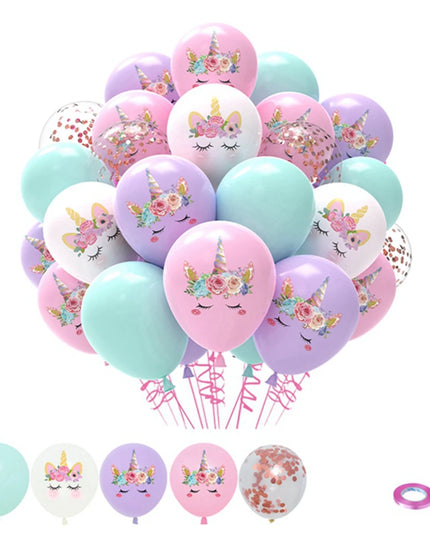 Einhorn Deko Latex Konfetti Ballons für Geburtstagspartys, Kinderfeste und Baby-Duschen