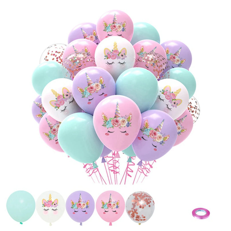 Einhorn Deko Latex Konfetti Ballons für Geburtstagspartys, Kinderfeste und Baby-Duschen