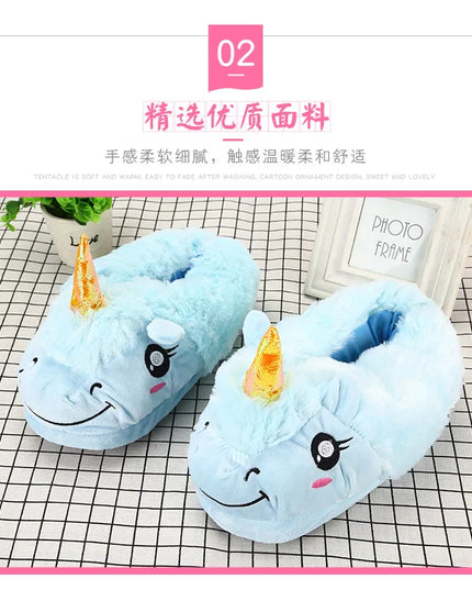 Kuschelige Einhorn Hausschuhe für den Winter