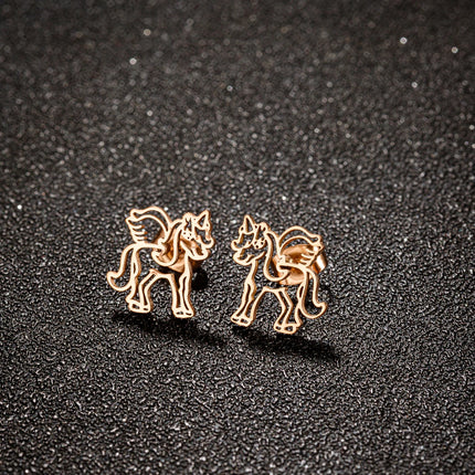 Niedliche Einhorn Ohrringe im Koala-Design aus Edelstahl für Damen, ideal für den täglichen Gebrauch