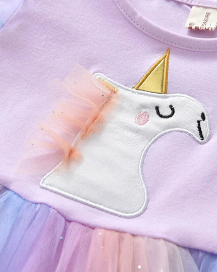 Dein bezauberndes Einhorn Kleid Blau Langarm!