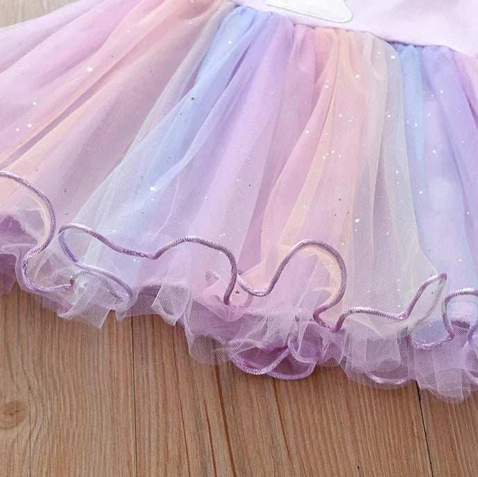 Dein bezauberndes Einhorn Kleid Blau Langarm!
