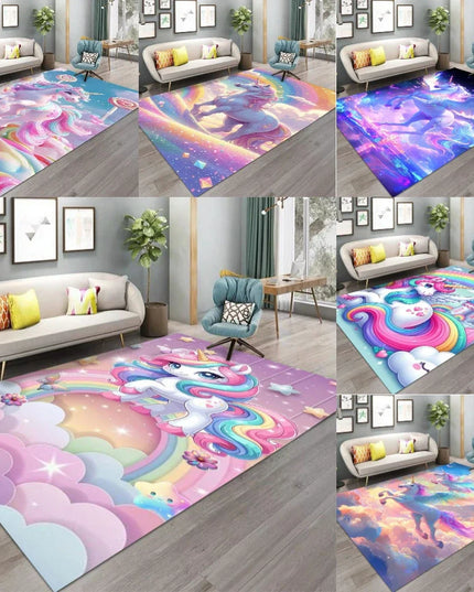 Einhorn Decke mit magischem Einhorn-Print, weich und rechteckig, perfekt für Mädchenzimmer und als Spielteppich