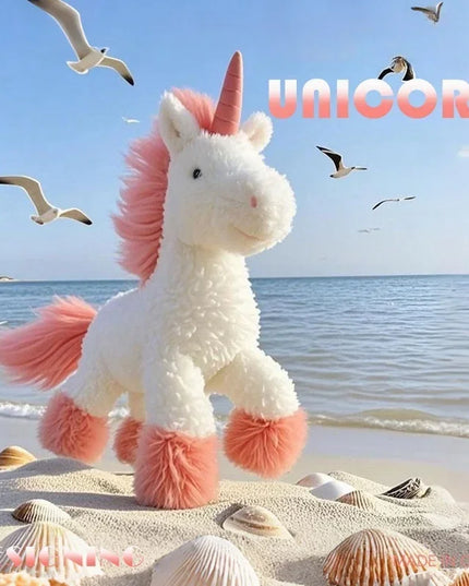 Einhorn Kette mit stehendem Plüsch-Einhorn-Anhänger in verschiedenen Farben, weich und kuschelig