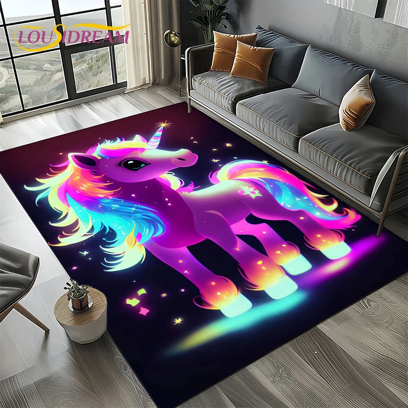 Einhorn Sessel im Cartoon-Traumland-Design für Mädchen, aus 100% Polyester, weich und gemütlich