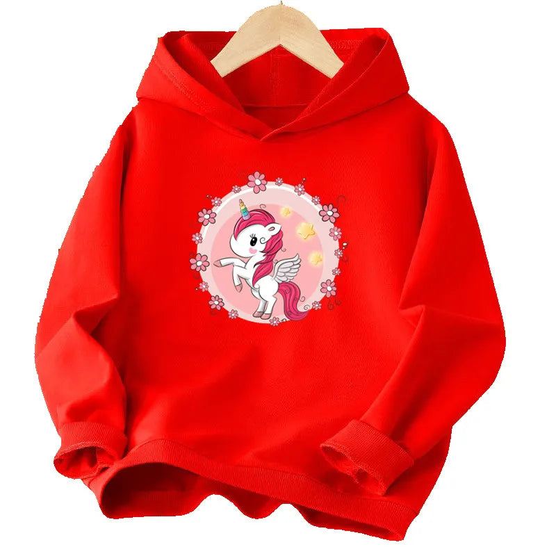 Dein cooler Cartoon Einhorn Hoodie Grau