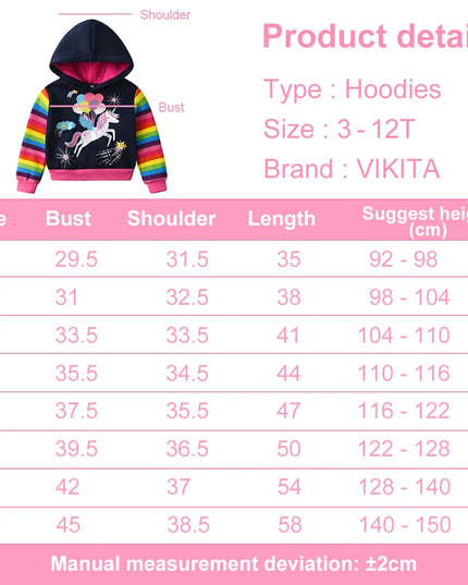 Dein gestreifter Einhorn Hoodie von VIKITA!