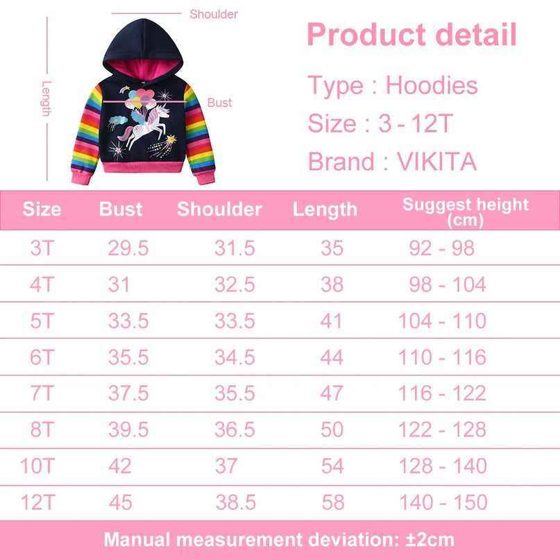 Dein gestreifter Einhorn Hoodie von VIKITA!