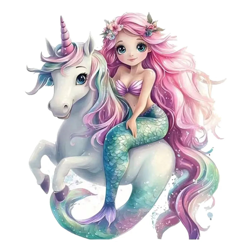 Einhorn und Meerjungfrau Wandsticker aus PVC, langlebig und perfekt für ästhetische Raumdekoration