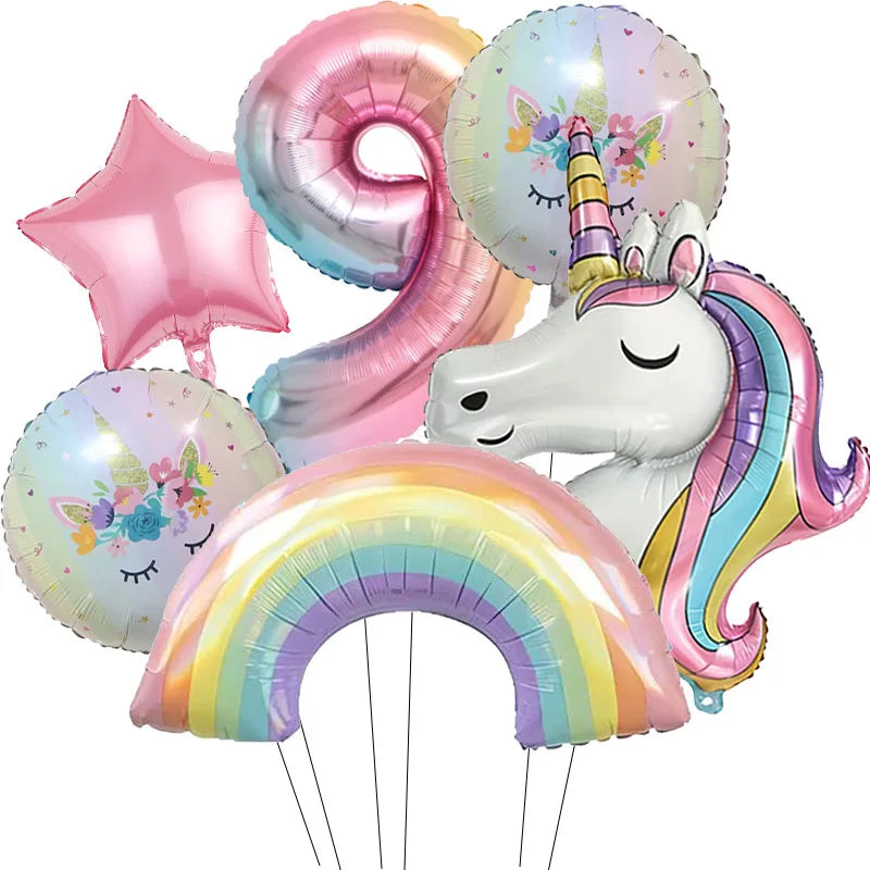 Dein strahlender Einhorn Regenbogen Ballon!