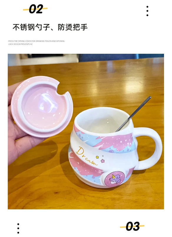 Deine magische Einhorn Tasse mit Löffel!