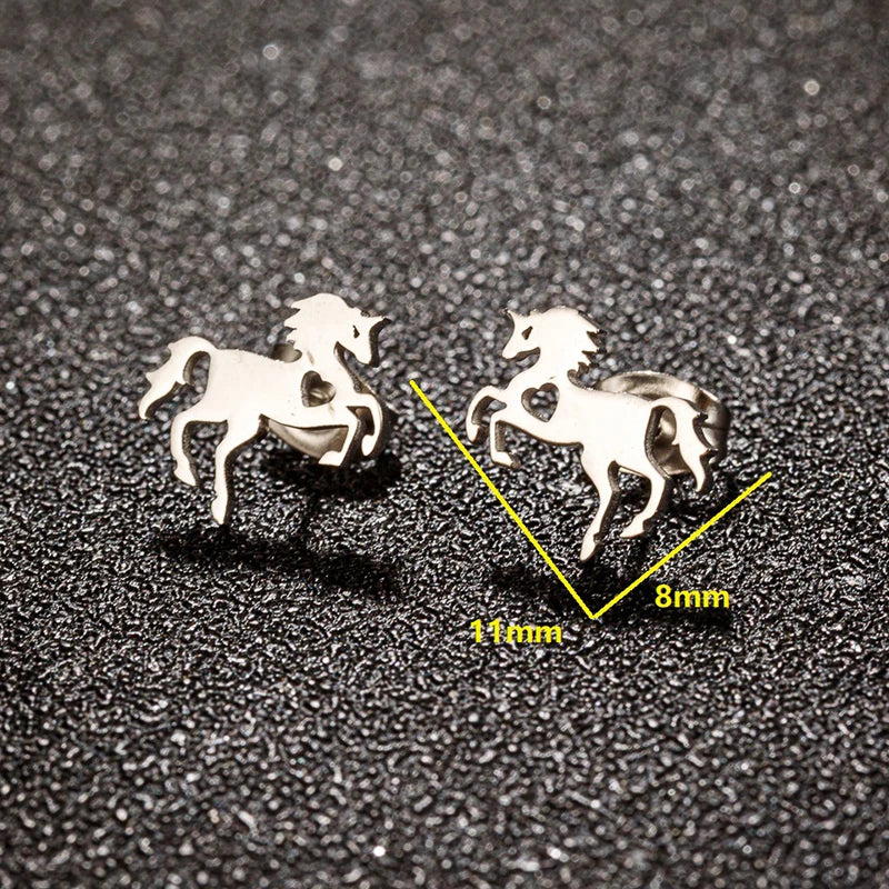 Einhorn Ohrringe mit Herz – Dein