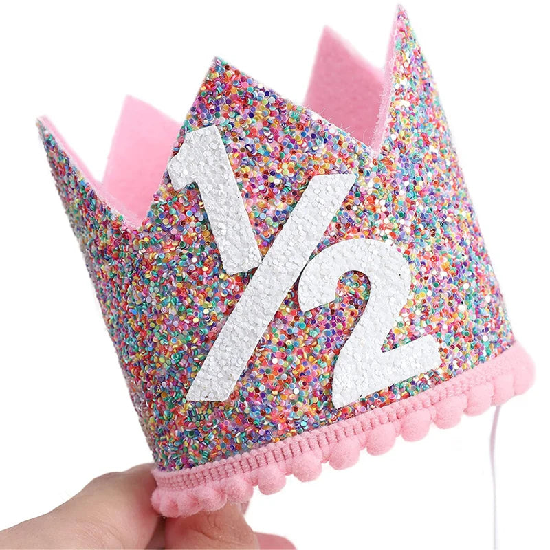 Bunte Einhorn Schreibwaren Filz-Krone für den halben Geburtstag eines Kindes, weich und farbenfroh