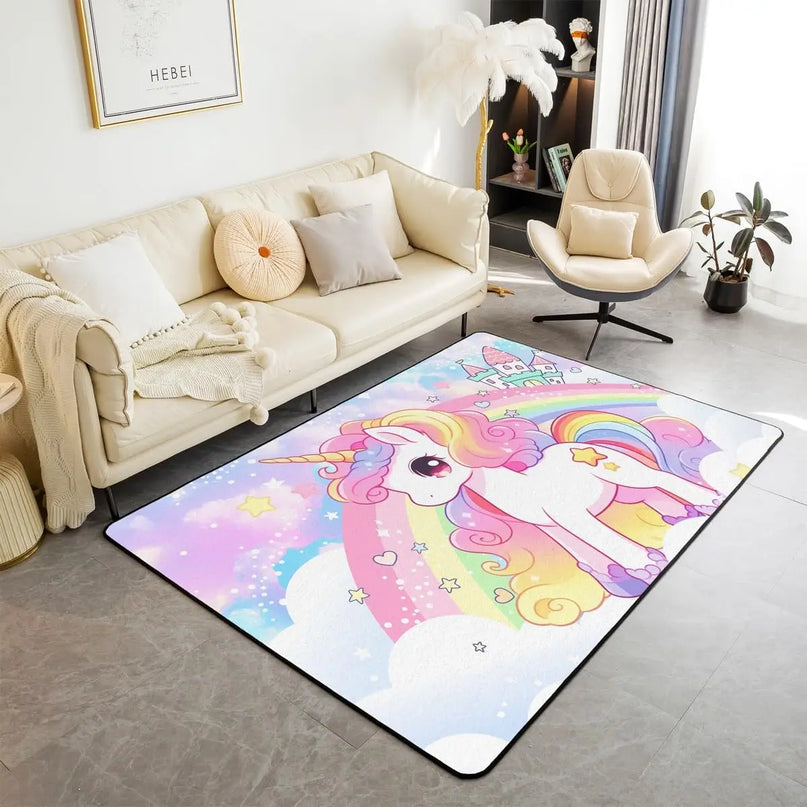 Dein süßer Einhorn Teppich mit Kirschblüten