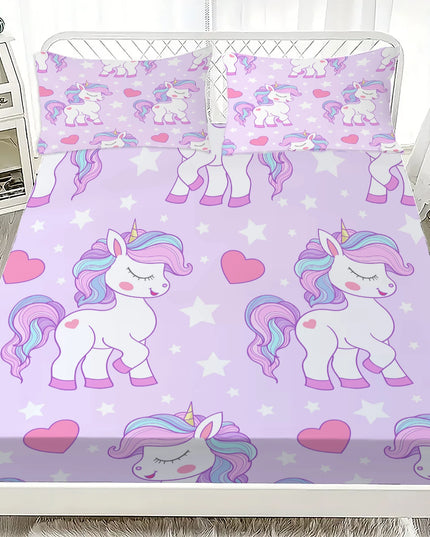 Pegasus Einhorn Bettlaken mit 3D-Muster für Kinder und Jugendliche, weich und farbenfroh