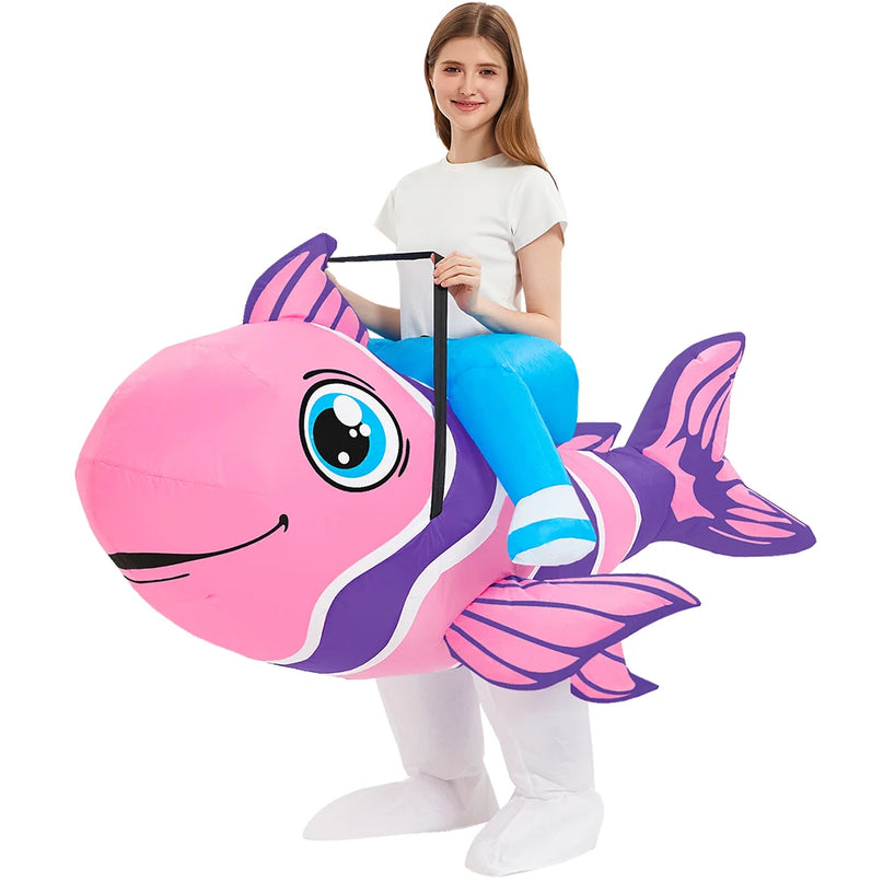 Cooles Aufblasbares Einhorn Kostuem Blau