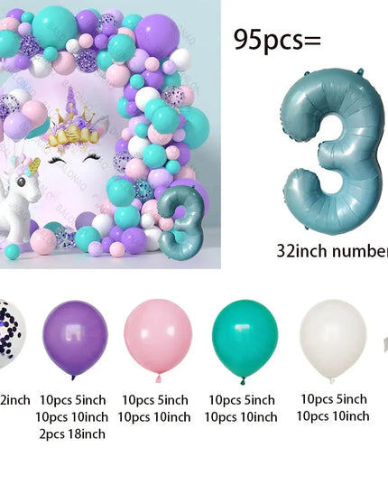 Feiere mit Einhorn Regenbogen Ballons!