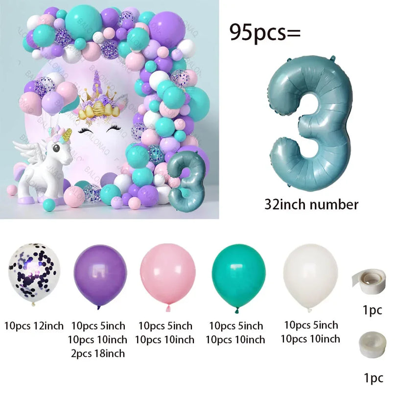 Feiere mit Einhorn Regenbogen Ballons!