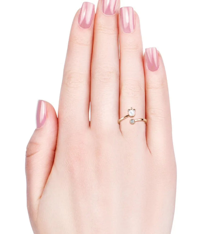 Glänzender Einhorn Ring mit Kristallen