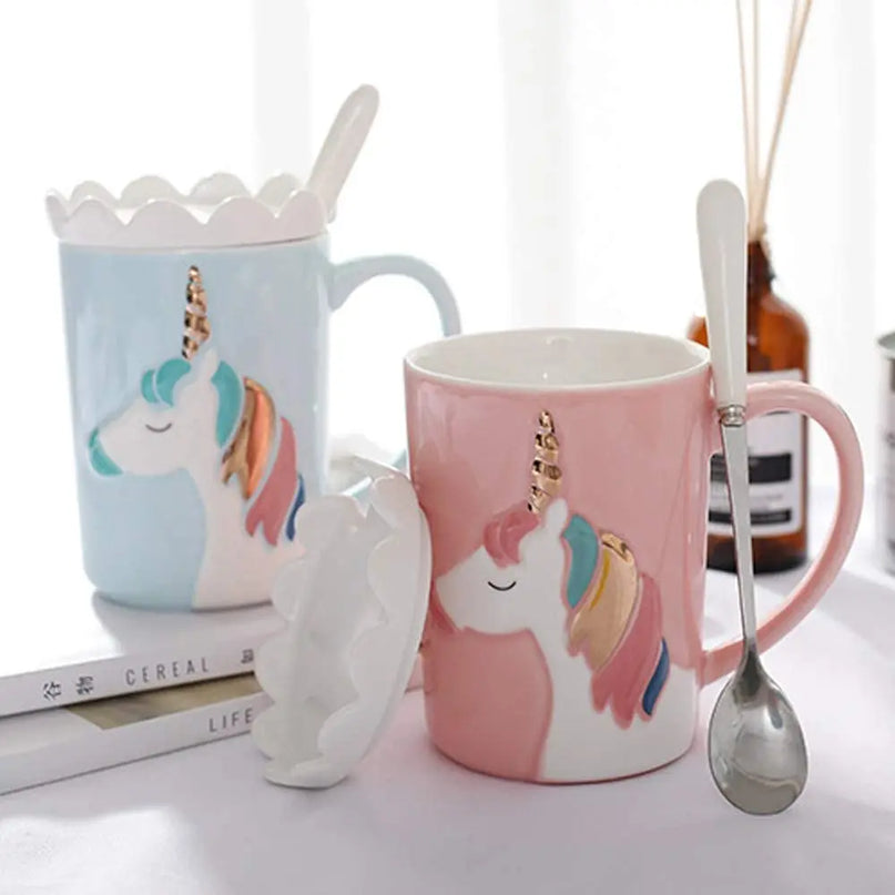 Deine zauberhafte Einhorn Tasse mit Deckel!