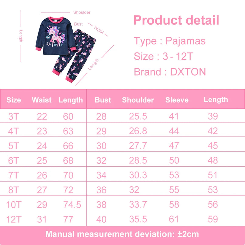 Dein süßer Einhorn Pyjama Baumwoll-Set