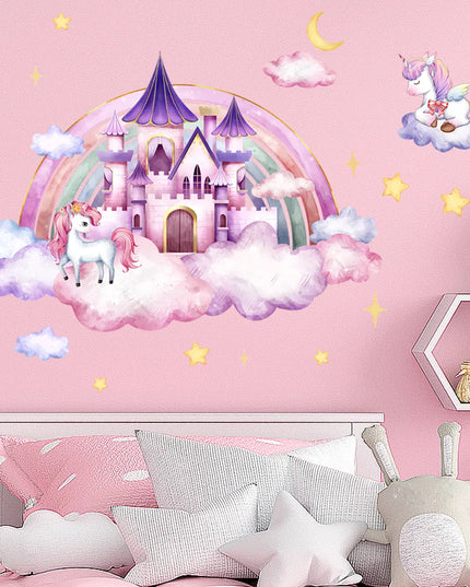 Dein zauberhaftes Einhorn Wandtattoo Schloss!