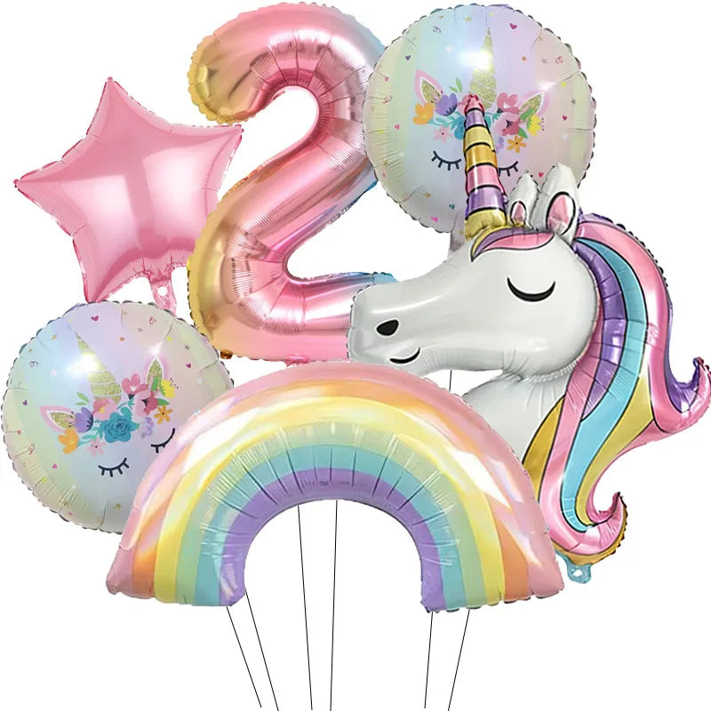Dein strahlender Einhorn Regenbogen Ballon!