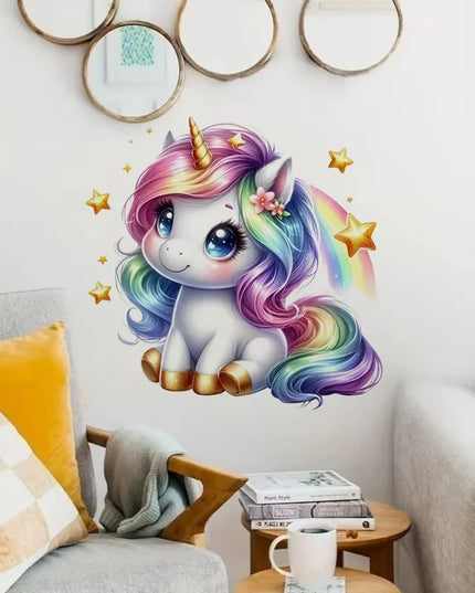 Dein Einhorn Wandtattoo Regenbogen-Zauber!