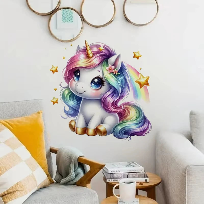 Dein Einhorn Wandtattoo Regenbogen-Zauber!