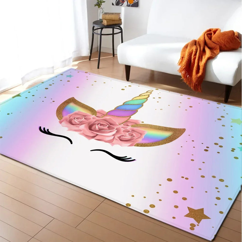 Dein Einhorn Teppich mit pinkem Schloss!