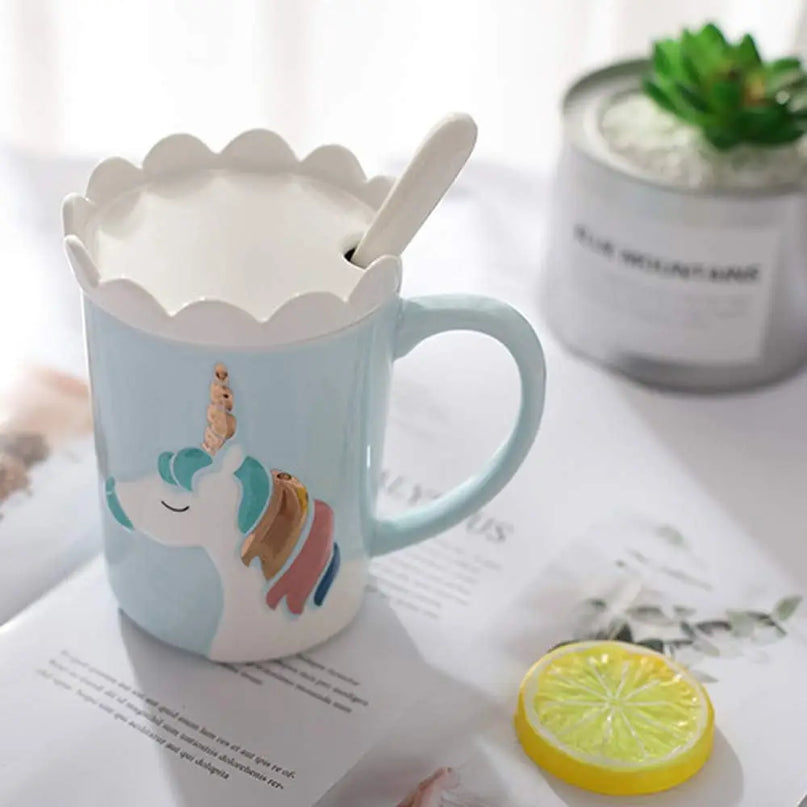 Deine zauberhafte Einhorn Tasse mit Deckel!