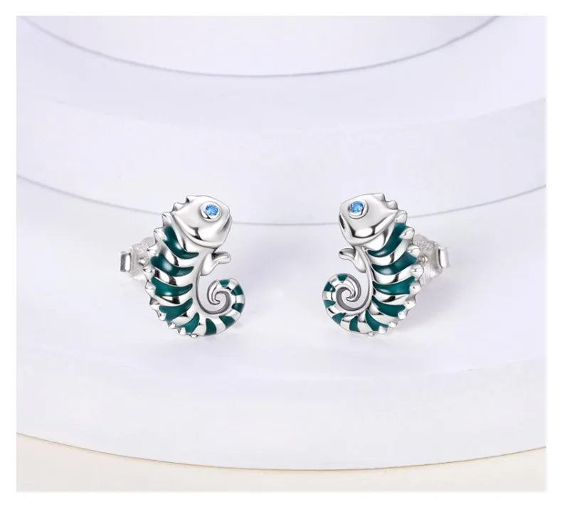 Niedliche Einhorn Ohrringe mit blauen Augen!