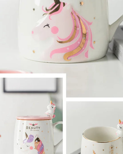 Deine glitzernde Einhorn Tasse mit Deckel!