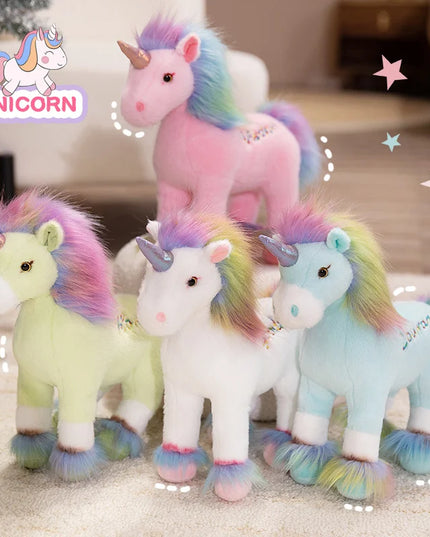 Neue schillernde Regenbogen Einhorn Plüsch-Tasche in Grün, 32cm, perfekt als Geschenk für Mädchen