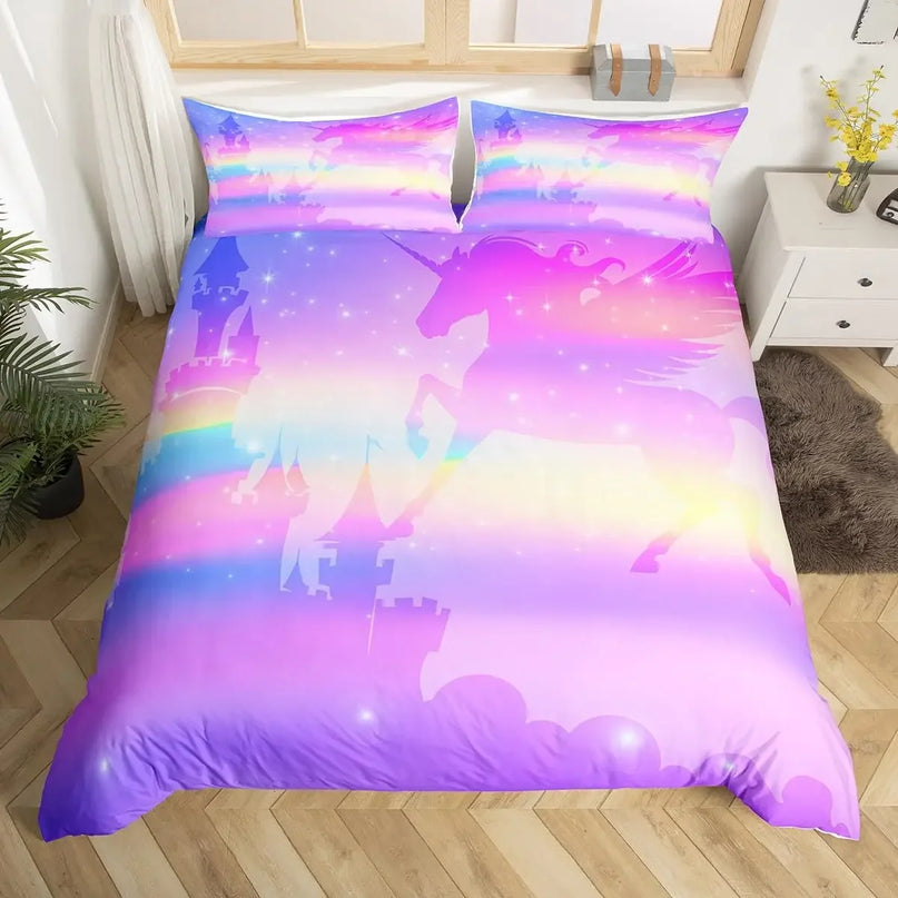 Deine Einhorn Bettwäsche für lila