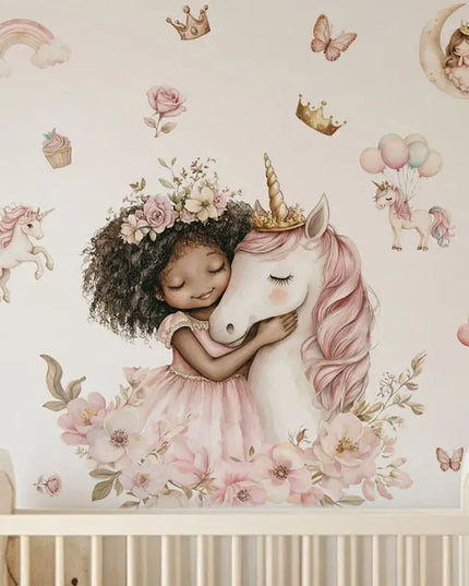 Dein Einhorn Regenbogen Wandtattoo –