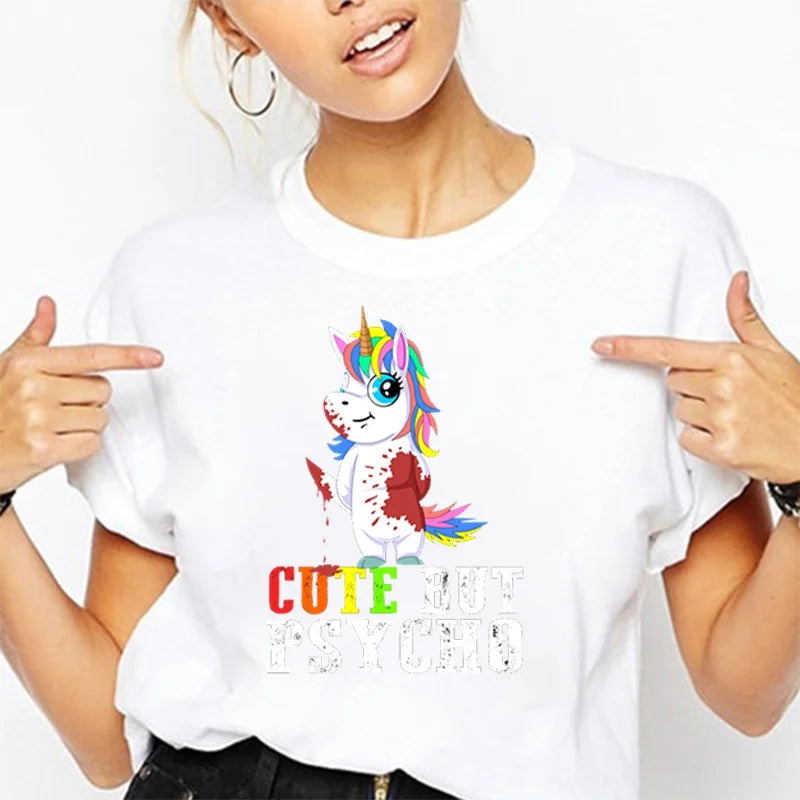 Dein freches "Cute But Psycho" Einhorn Shirt