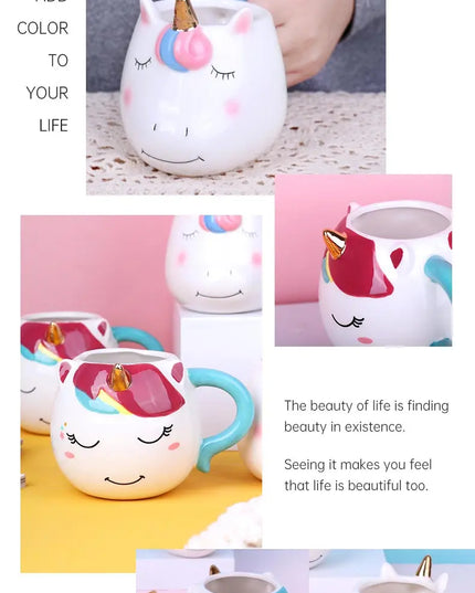 Deine handbemalte Regenbogen Einhorn Tasse!