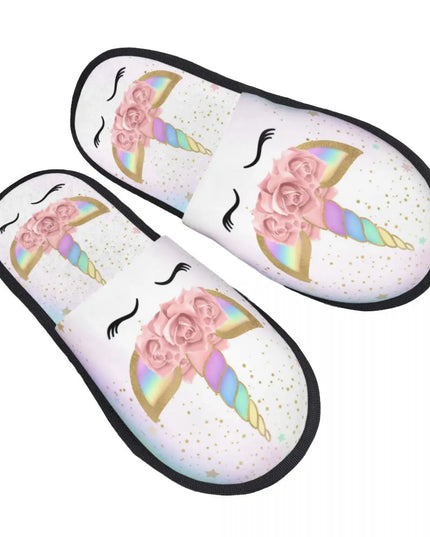 Einhorn Hausschuhe im Fantasy-Film-Design mit Memory Foam für Damen, bequem und warm