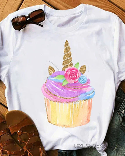 Dein magisches Einhorn T-Shirt mit Blumen!