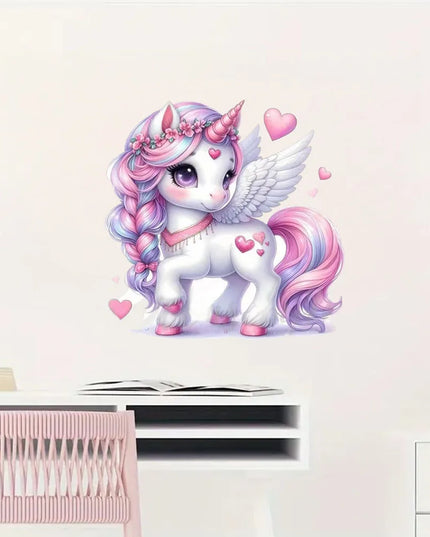 Dein Einhorn Wandtattoo in Pink