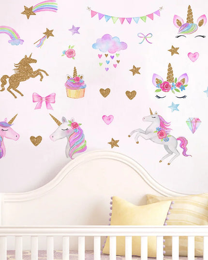 Dein Einhorn Regenbogen Wandtattoo –
