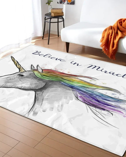Dein Einhorn Teppich mit pinkem Schloss!