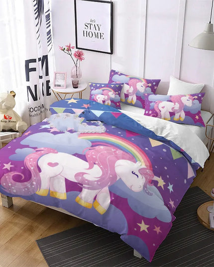 Farbige Träume mit deiner Einhorn Bettwäsche!